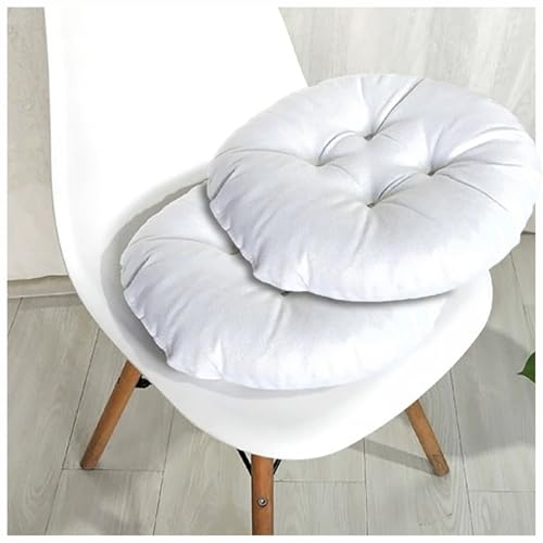 UICMNSI Sitzkissen Rund 40/45/50cm Dicke 8cm 2 Stück Bodenkissen Rund Sitzpolster Stuhlauflage Sitzpolster Stuhlkissen Polster Auflage for Wohnzimmer Büro Konferenzraum Cordstoff(17,40cm/16in) von UICMNSI