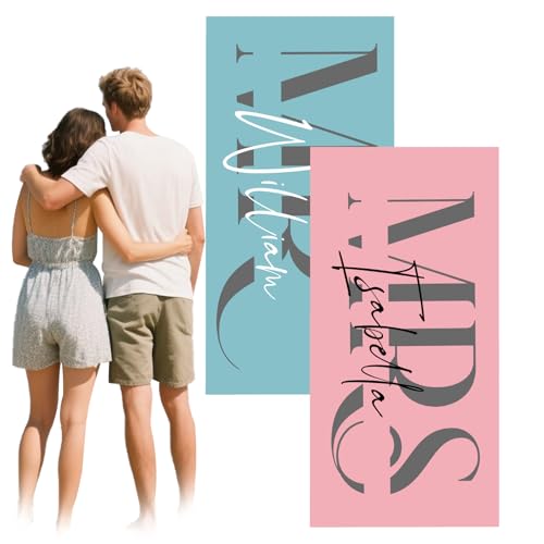 UIDMEN Personalisiertes Mr. and Mrs. Strandtuch, Just Married, Strandtücher für Flitterwochen, Geschenk für Braut und Bräutigam, Hubby und Ehefrau, Flitterwochen, individuelles Braut-Strandtuch für UIDMEN Personalisiertes Mr. and Mrs. Strandtuch, Just Married, Strandtücher für Flitterwochen, Geschenk für Braut und Bräutigam, Hubby und Ehefrau, Flitterwochen, individuelles Braut-Strandtuch für von UIDMEN