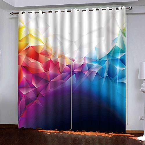 Verdunkelungsvorhang 3D 2 Stück x 140 B x 245cm H Gardinen Wohnzimmer 2er Set Thermo Vorhang Blickdicht mit ösen Verdunkelungsgardine lichtundurchlässig Fenster für Schlafzimmer Kinderzimmer,abstrakt von UIGFDSDF