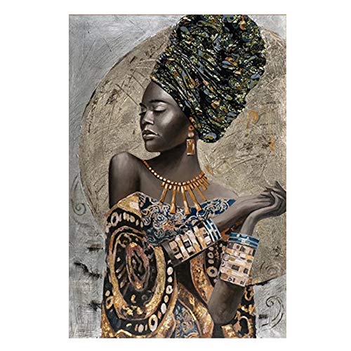 BILD Leinwand Afrikanische Frau Graffiti Art Moderne Kunst Poster Wand Schwarze Frau Wanddekoration,70x100cm no frame von UIGJIOG