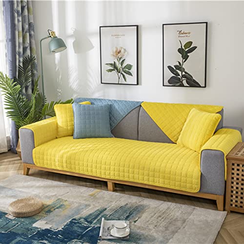 Sofa Überwurfdecke, Ecksofa Sofabezug Sofaschutz Hund/Katze, Anti-Rutsch Warmer Super Weicher Plush Fleecedecke Sofa/Couch Überzug/Sofabezug 1 2 3 4 Sitzer L Form U Form Ecksofa,Gelb,1 piece 70*210cm von UIGJIOG