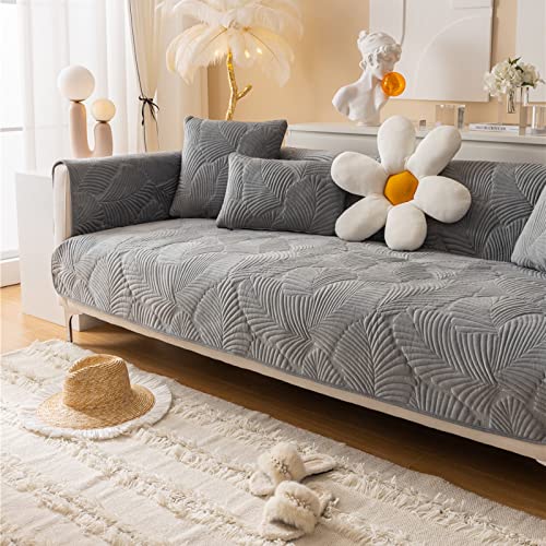 UIGJIOG Sofabezug Ecksofa 1 2 3 4 Sitzer,Sofaschoner rutschfest Sofa Überzug Couch Überzug L Form/U Form Pets Dog Sofaüberwurf Anti-Rutsch Sofa Überwurf,Grau,1pc 110x160cm von UIGJIOG