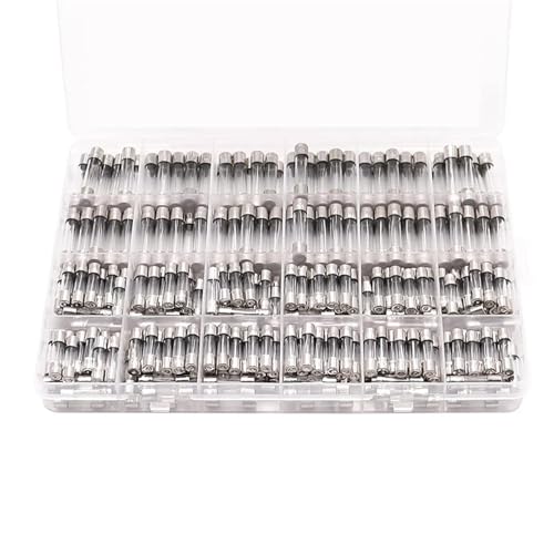 Haushaltssicherungen 5x20mm 0,1A-30A Verschiedene elektrische Sicherungen Amp Schnellschmelzsicherungen aus Glas gemischtes Set mit Box 0,2A 0,5A 1A 2A (10 Modelle 100 Stück) von UIHFIDIU