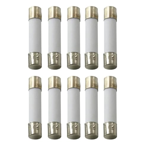 Keramiksicherungen 5 x 20 mm und 6 x 30 mm, 250 V, 0,5 A, 1 A, 2 A, 3 A, 3,15 A, 4 A, 5 A, 6 A, 6,3 A, 7 A, 8 A, 10 A, 12 A, 15 A, 20 A, 25 A, 30 A, 10 Stück. (12 A. 10 Stück 6 x 30 mm) von UIHFIDIU