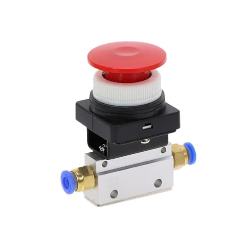 1 Stück MOV-03APPL 1/8" PT-Gewinde Dreiwege-Zweipositions-Pneumatikventil mit rotem Pilzkopf und Zubehör(10MM) von UIHMSWYAL