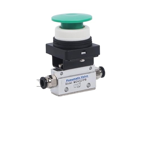 1 Stück MOV-321EB MOV-321PB 1/8" PT-Gewinde Dreiwege-Zweipositions-Pneumatikventil mit rotem Pilzkopf und Zubehör(8MM-01) von UIHMSWYAL