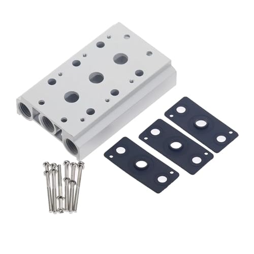 1 Stück pneumatisches Magnetventil 4V210-08 4V220-08 Abgaskrümmer 200M Ventilplatten-Basiskrümmer mit Zubehör(3Way) von UIHMSWYAL