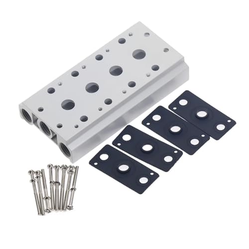 1 Stück pneumatisches Magnetventil 4V210-08 4V220-08 Abgaskrümmer 200M Ventilplatten-Basiskrümmer mit Zubehör(4Way) von UIHMSWYAL