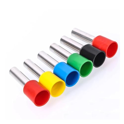 100 Stück E0508 ​​​​E7508 E1008 E1508 E2508 isolierte Aderendhülse Kabel-Draht-Anschluss Elektroblock-Draht-End-Crimp-Anschluss(Black,E4009) von UIHMSWYAL