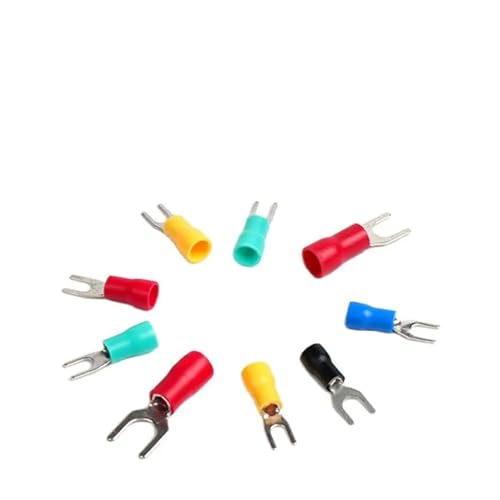 100 Stück SV2-3/4/5/6/8/10 Spatenanschlussgabel SV-Block-Kunststoff-Löthülse isolierter Kaltendanschluss-Crimpdrahtverbinder(Black,SV2-8) von UIHMSWYAL