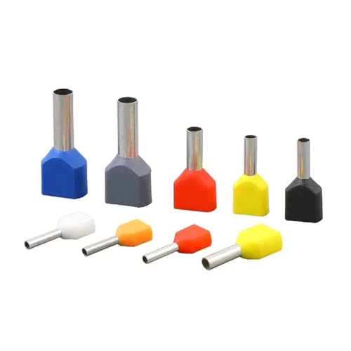 100 Stück TE0508 ​​​​TE1508 TE7508 Doppelrohr Doppeldraht Drahtisolierung Ferrule Crimp Terminal Block Connector Terminator(TE 0508,Orange) von UIHMSWYAL
