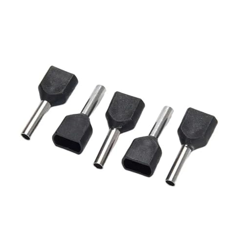 100 Stück TE0508 ​​​​TE7508 TE1008 isolierte Aderendhülsen-Anschlussdraht-Enddrahtverbinder Crimp-Phosphorbronze(Black,TE0508) von UIHMSWYAL