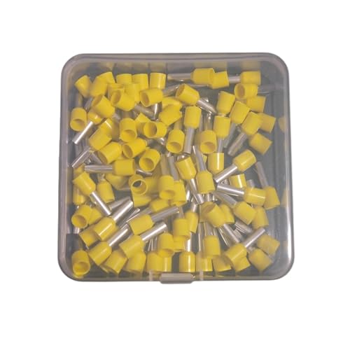 100 Stück verpackt E0508 ​​​​E7508 E1008 E1508 E2508 E6012 E10-12 Isolierte Aderendhülsen-Kabelverbinder-Drahtend-Crimp-Anschluss(Yellow,E6012) von UIHMSWYAL