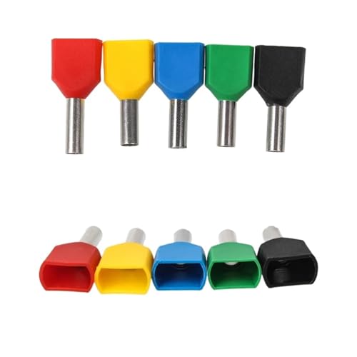 100-teiliger Satz Drahtend-Doppeldrahtrohr-isolierter Crimp-Anschluss-Drahtverbinder TE0508​​ 7508 1008 1508 2510 4012(100Pcs Black,TE7508) von UIHMSWYAL