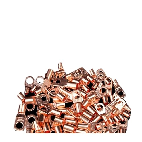 10er-Pack Kupferkabelschuhe in 8 Größen, röhrenförmige Ringkabelschuhe, verzinnte blanke Kabel-Crimpklemmen(Gold,10PCS SC16-8) von UIHMSWYAL