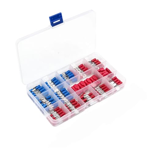 140-teiliges, sortiertes Spaten-Terminal-Ring-Gabel-Loch-Crimp-Stoßverbinder-Set for isolierte Drähte und Kabel von UIHMSWYAL