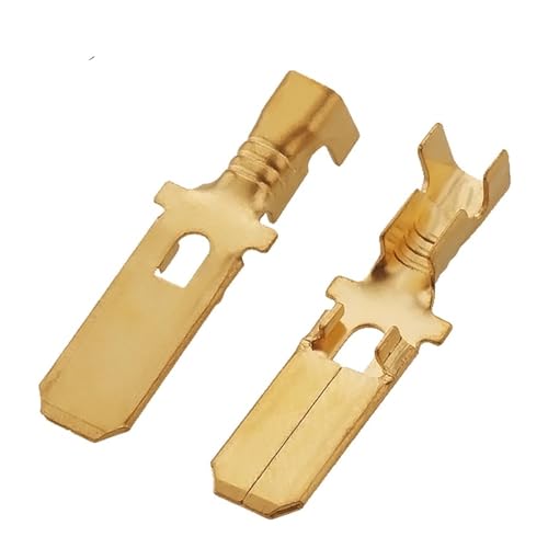 20 Stück H62 Messing verzinnt 6,3 mm mit Fenster-Kfz-Stecker-Klemmenblock DJ6118-6.3B(Male) von UIHMSWYAL
