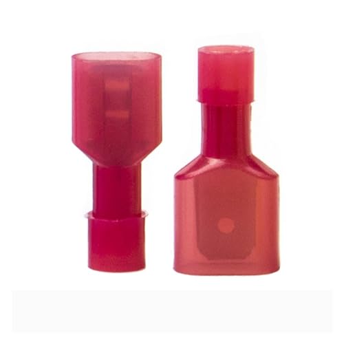 20-teiliges Flachstecker-Crimp-Draht- und Kabelverbinder-Kit aus vollisoliertem Nylon mit männlichen und weiblichen elektrischen Crimp-Anschlussklemmen(Red) von UIHMSWYAL