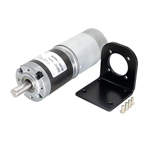36MM 555 DC Planetengetriebemotor 12V 24V PWM Geschwindigkeitsregelung CW CCW hohes Drehmoment Mikro niedrige Geschwindigkeit 8-1620rpm Haushaltsgeräte ( Size : 12V 296rpm , Color : Motor With Bracket von UIHMSWYAL