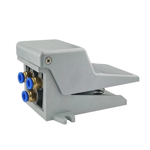 4F210-08 2-Positionen-5-Wege-Fußpedal for pneumatische Werkzeuge, pneumatischer Fußventilschalter 4F210-08L, verriegelbares Fußventil(With 4mm Fittings,4F210-08 L) von UIHMSWYAL