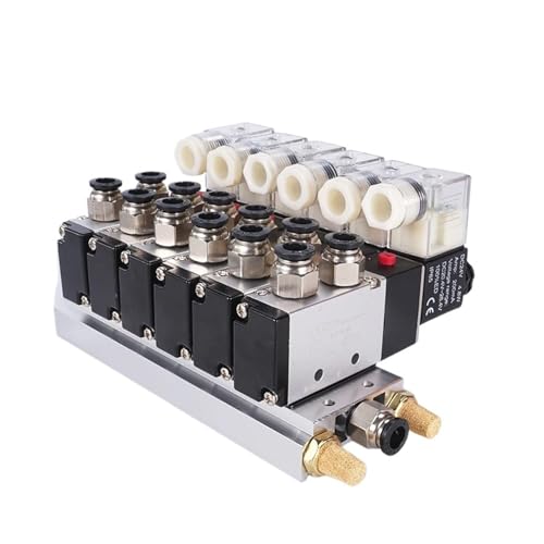 4V210-08 2-bit 5-pass 12V 24V 110v 220v 6 pneumatische magnetventil aluminium basis 8mm zubehör schalldämpfer set 6-bit(AC220V) von UIHMSWYAL