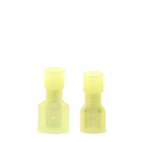 50 Stück Drahtverbinder, vollständig isolierte männliche und weibliche Spaten-Nylon-Schnelltrennklemmen for Crimp-Kaltcrimp-Anschlüsse(Yellow) von UIHMSWYAL