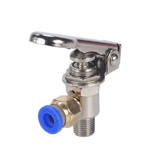Auslassventil 3-Wege M5 Innengewinde 1/8" Außengewinde Druckknopfschalter TAC-3P-34T Luftpneumatisches mechanisches Ventil mit Zubehör TV-3P(4MM) von UIHMSWYAL