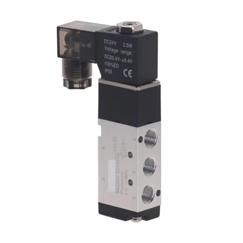 Magnet-Pneumatikventil 4V110-06 5-Wege-Luftkompressor mit 2 Positionen, 12 V, 24 V, 110 V, 220 V(ONLY 4V110-06 Led,AC220V) von UIHMSWYAL