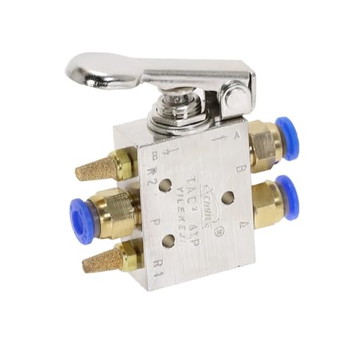 Mechanisches Ventil TAC2-41P Auslassventil 2-Positionen 5-Wege 1/8 Zoll Federrückstellhebel Pneumatikventilschalter mit Zubehör(4MM) von UIHMSWYAL