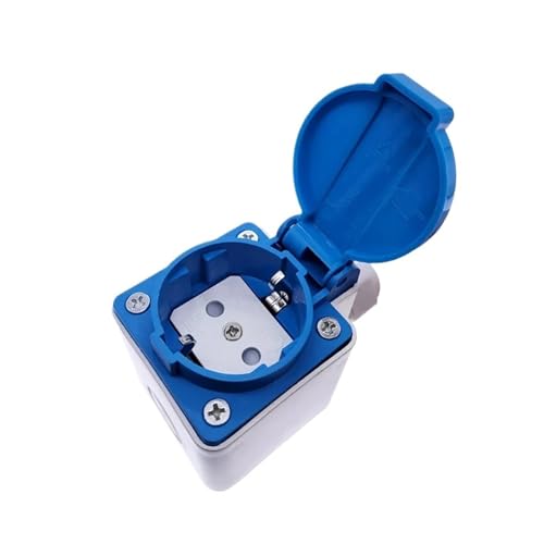 Multifunktionale wasserdichte Außensteckdose, Industriebox, europäische Steckdose mit wasserdichtem Abdeckkastenanschluss(WP-EU New Blue) von UIHMSWYAL
