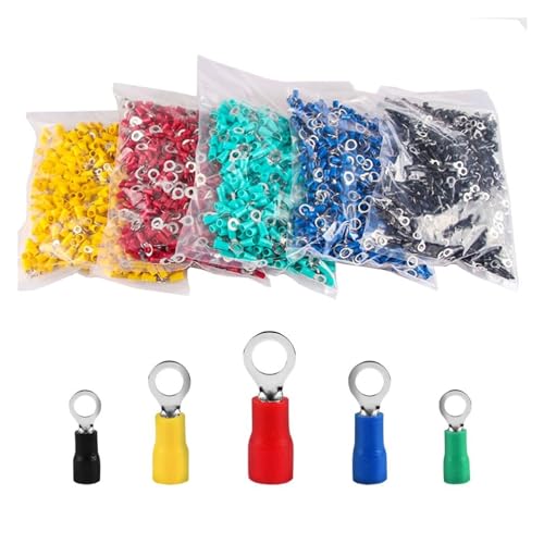 RV1.25/2/3.5/5.5 100 Stück/verpackt, isolierter Kabelstecker mit Flachstecker, elektrischer Crimp-Anschluss, RV1.25-5.5 Kabel-Draht-Stecker(Black,RV5.5-6(100PCS)) von UIHMSWYAL