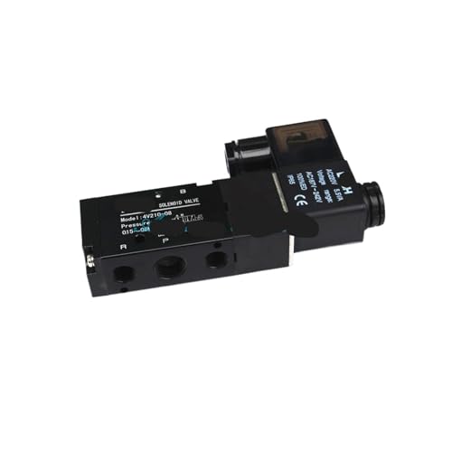 Schwarzes pneumatisches Magnetventil 5-Wege 2-Position 4V210-08 DC12V, 24V. Wechselstrom 110 V, 220 V, 380 V.(AC220V) von UIHMSWYAL