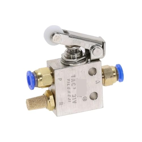 TAC2-31P Auslassventil 2-Positionen 3-Wege-Rollenhebel mechanisches Ventil pneumatischer Ventilschalter 1/8" Innengewinde mit Zubehör(6MM) von UIHMSWYAL