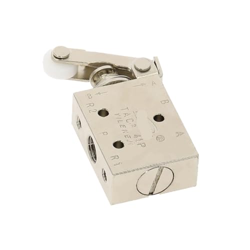 TAC2-41P Auslassventil 2 Positionen 5-Wege selbstrückstellender Rollenhebelschalter pneumatisches mechanisches Ventil 1/8 Gewinde mit Zubehör Schalldämpfer(TAC2-41P) von UIHMSWYAL
