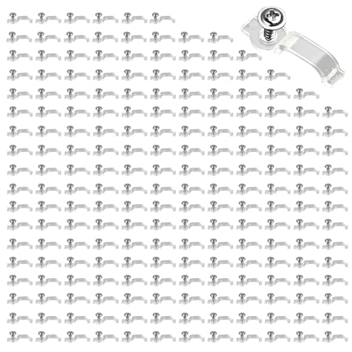 UILYNIU 200 Stück Led Strip Befestigung Neon Montageclips Befestigungsklemmen Halter Streifen Montagehalterung Clips, 10 mm LED Streifen Halterung mit 100 Schrauben (Transparent) von UILYNIU