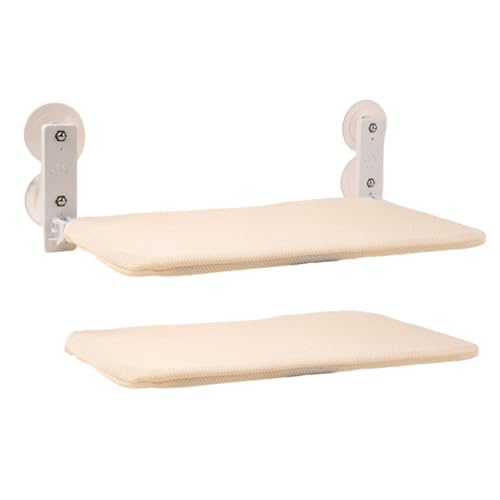 UINOFER Kletterwand Katzen, Wandmontage Katzenhängematte mit Katzenleiter, Katzenbett zum Klettern aus Natur-Holz (beige) von UINOFER