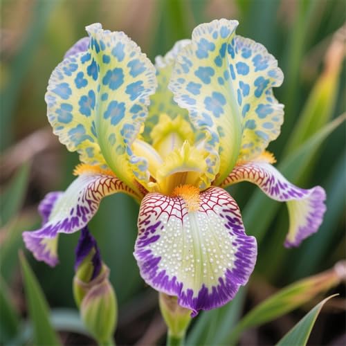 Iris-zum Anpflanzen/winterharte mehrjährige/ausgewählte/große Bart-Schwertlilien,seltene Farben,überraschende Gartendekoration(Iriszwiebeln)-8Rhizome-E von UIODERDC