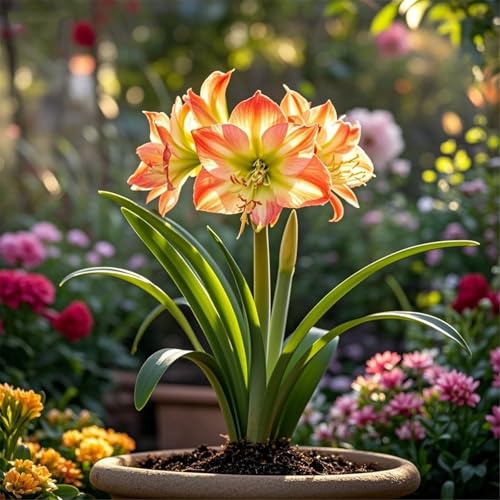 Seltene Amaryllis Amaryllis Rhizome Winterhart,Schnelles Wachstum Seltene Amaryllis Winterhart,Schönes Bepflanzen von Staudengärten-2Rhizome-I von UIODERDC
