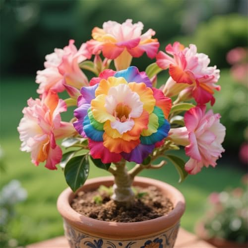 Wüstenrosen zum Anpflanzen&Herbstpflanzung für Frühlingsschönheit,gedeiht in Töpfen-Mehrjährig winterhart/(Wüstenrosenzwiebeln)-4Rhizome-D von UIODERDC