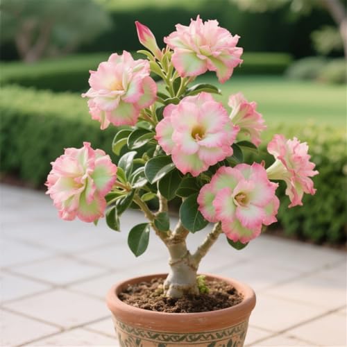 Wüstenrosen zum Anpflanzen&Herbstpflanzung für Frühlingsschönheit,gedeiht in Töpfen-Mehrjährig winterhart/(Wüstenrosenzwiebeln)-5Rhizome-F von UIODERDC