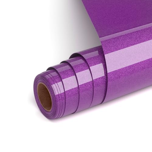 Plotterfolie Textil Glitzer Lila, Flexfolie Plotter Textil 30.5x182cm Transferfolie Plotter Flexfolie für Cricut und Silhouette Cameo,Lila Heat Transfer Viny Plotterfolie für Kleidung, Mützen Plotterfolie Textil Glitzer Lila, Flexfolie Plotter Textil 30.5x182cm Transferfolie Plotter Flexfolie für Cricut und Silhouette Cameo,Lila Heat Transfer Viny Plotterfolie für Kleidung, Mützen von UIOK