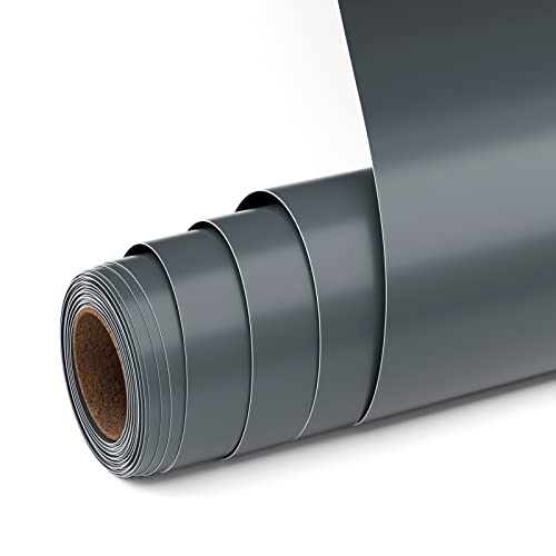 UIOK Vinylfolie Plotter Matte Grau Selbstklebende Folie, 12" x 15ft Vinyl Plotterfolie Rollen Selbstklebende Folie für Cricut und Anderen Bastelschneidern DIY Dekorfolie (Grau) von UIOK