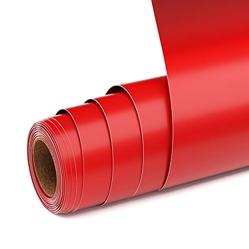 UIOK Vinylfolie Plotter Matte Rot Selbstklebende Folie, 12" x 15ft Vinyl Plotterfolie Rollen Selbstklebende Folie für Cricut und Anderen Bastelschneidern DIY Dekorfolie (Rot) von UIOK