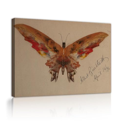 UIRINGART Albert Bierstadt Große Leinwanddrucke weltberühmtes Gemälde Replik Kunstwerk schöne Schmetterling Wandkunst für Büro Wohnkultur 35x55cm Innenrahmen von UIRINGART