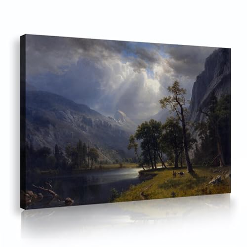 UIRINGART Albert Bierstadt Wandgemälde Leinwanddrucke weltberühmte Malerei Replik Kunstwerk Mount Starr King Yosemite Poster Wandkunst für Toilette Dekor 30x45cm Innenrahmen von UIRINGART