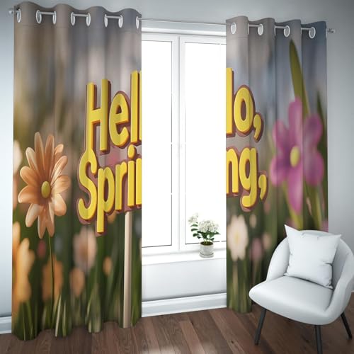 UIRINGART Bauernhaus Stil Verdunkelungsvorhänge Schöner Frühling Fantasie Garten Bunte Blumen Tülle Fenster Vorhänge für Esszimmer 2 Paneele B228xH228cm UIRINGART Bauernhaus Stil Verdunkelungsvorhänge Schöner Frühling Fantasie Garten Bunte Blumen Tülle Fenster Vorhänge für Esszimmer 2 Paneele B228xH228cm von UIRINGART