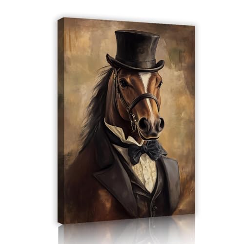 UIRINGART Gentleman Pferd Leinwand Wandkunst Tier Porträt Poster Bilder Kunstwerk Drucke Land Vintage Thema Wandmalerei für Wohnzimmer Dekor 80x125cm Innenrahmen UIRINGART Gentleman Pferd Leinwand Wandkunst Tier Porträt Poster Bilder Kunstwerk Drucke Land Vintage Thema Wandmalerei für Wohnzimmer Dekor 80x125cm Innenrahmen von UIRINGART