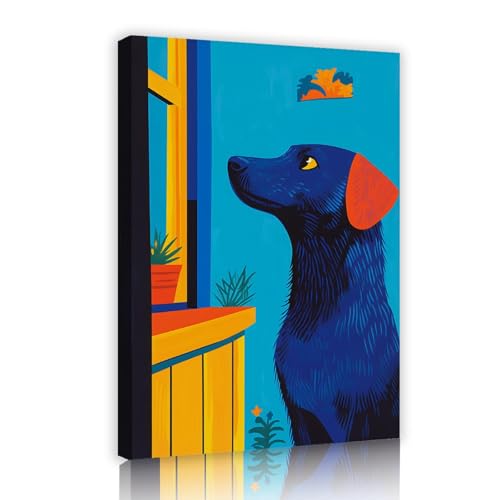 UIRINGART Hund Fensteransicht Leinwand Wandkunst Schwarz Labrador Porträt Drucke Moderne Tier Poster Malerei Haustier Bilder Kunstwerk für Wohnzimmer Dekor 45x70cm Innenrahmen UIRINGART Hund Fensteransicht Leinwand Wandkunst Schwarz Labrador Porträt Drucke Moderne Tier Poster Malerei Haustier Bilder Kunstwerk für Wohnzimmer Dekor 45x70cm Innenrahmen von UIRINGART