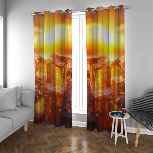UIRINGART Illusion Style Verdunkelungsvorhänge Orange Sonnenlicht am Morgen Muster Wärmeblockierende Fenstervorhänge für Terrassenschiebetür 2 Paneele B135xH240cm UIRINGART Illusion Style Verdunkelungsvorhänge Orange Sonnenlicht am Morgen Muster Wärmeblockierende Fenstervorhänge für Terrassenschiebetür 2 Paneele B135xH240cm von UIRINGART