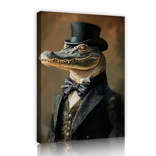 UIRINGART Krokodil Porträt Leinwand Wandkunst Exzentrische Tierbilder Kunstwerk Drucke Lustig gekleidet Unikat Poster Malerei für Wohnzimmer Dekor 35x55cm Innenrahmen UIRINGART Krokodil Porträt Leinwand Wandkunst Exzentrische Tierbilder Kunstwerk Drucke Lustig gekleidet Unikat Poster Malerei für Wohnzimmer Dekor 35x55cm Innenrahmen von UIRINGART